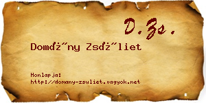 Domány Zsüliet névjegykártya